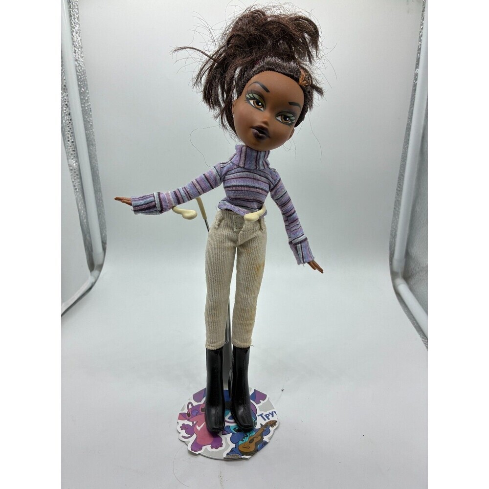 Bratz Doll Sasha with Ponytail, Striped Sweater, Corduroy Pants & Black Boots